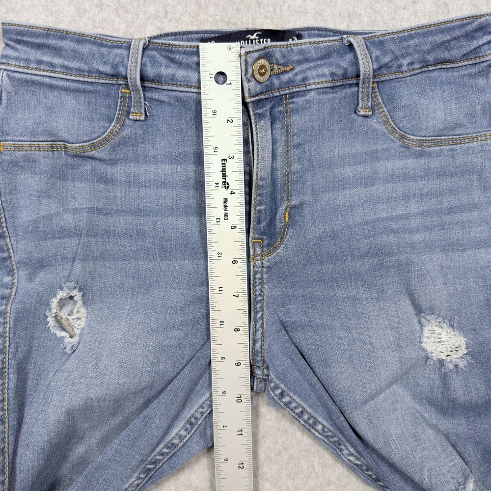Hollister Mid-Rise Jean Legging Distressed Blue Denim Size W29 L26 - Picture 3 of 9